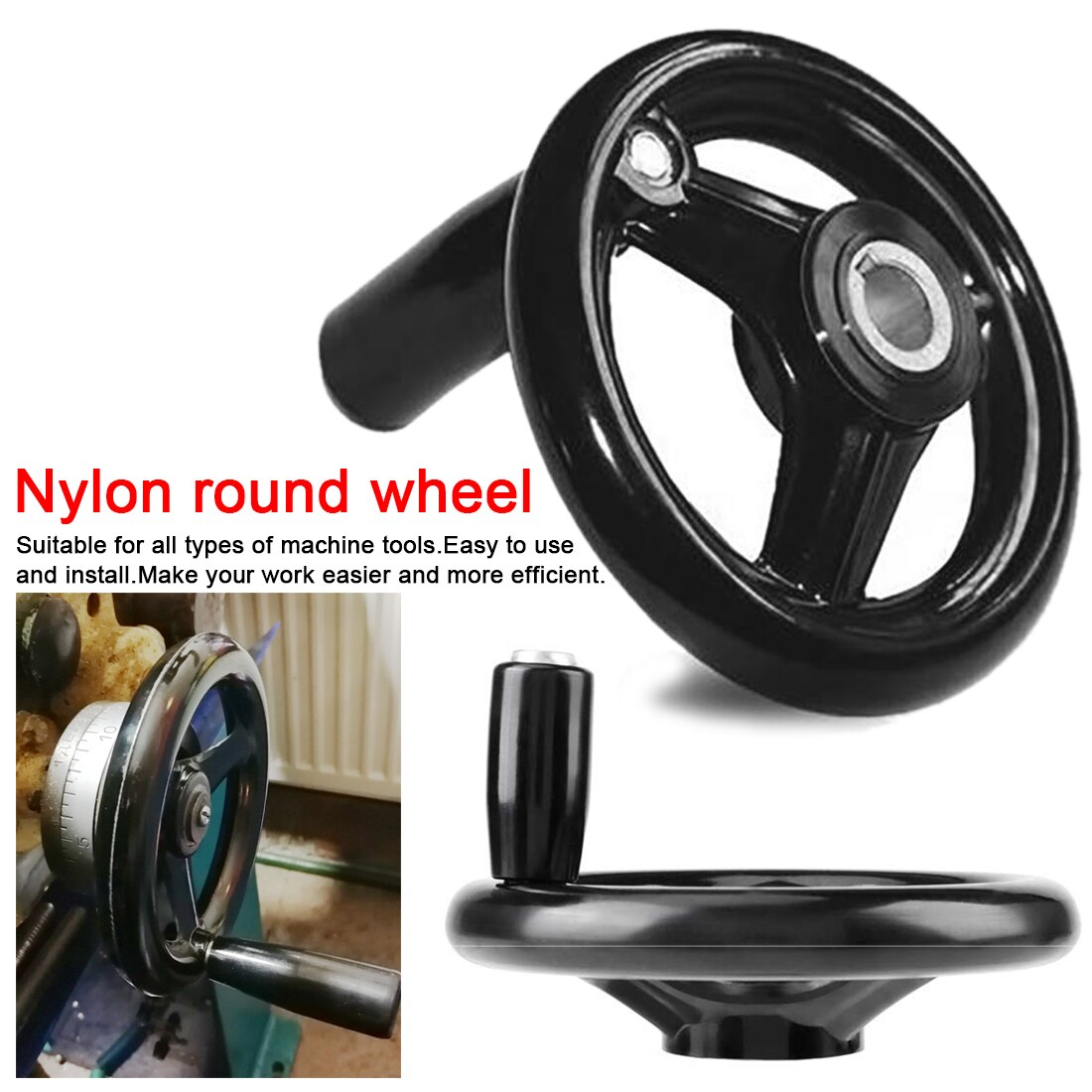 3 Hand Wheel Milling Machine Lathe CNC 3D Printer Spoked Hand Wheel Round Bakelite 12*100mm/12*125mm/16*160mm/18*200mm/20*250mm