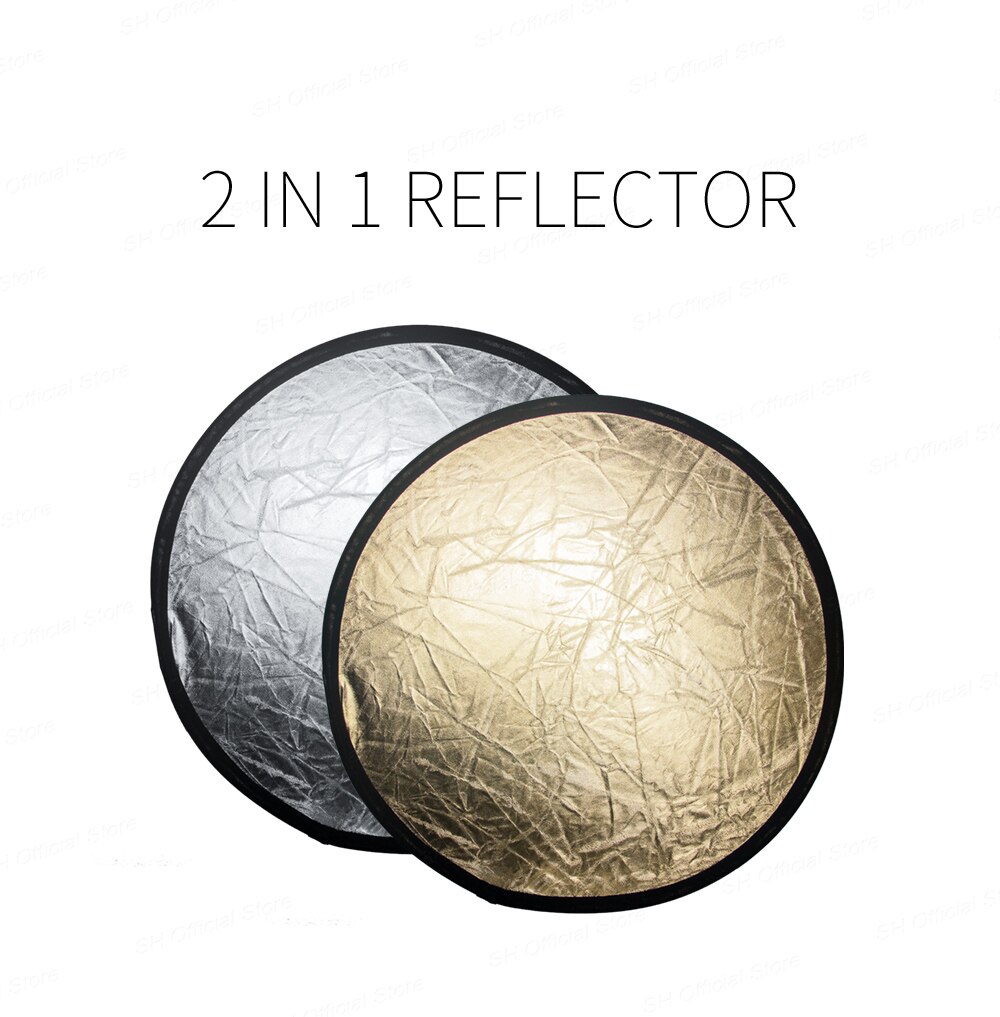 30cm/12Inch 2 in 1 Reflector Photography Collapsible Light Round Portable Gold Siliver For Studio Multi Photo Disc Diffuers