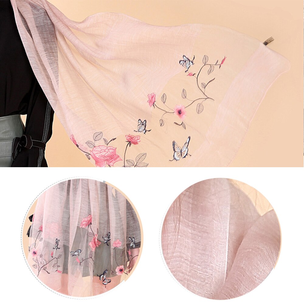 Dame Chinesische Seide Frauen Klassische Schal Bestickt Maulbeerseide Elegante Weiche Haut-freundliche Schal Ethnische Sonnencreme wickeln (Seide)