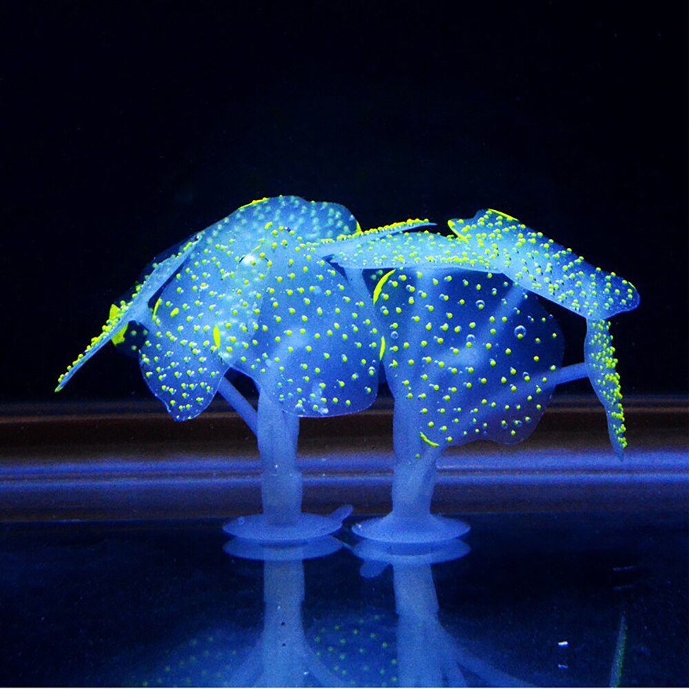 Silikone simulerede vandplanter fluorescerende vandmænd dekoration 1pc akvarium glødende kunstige vandmænd: G201478
