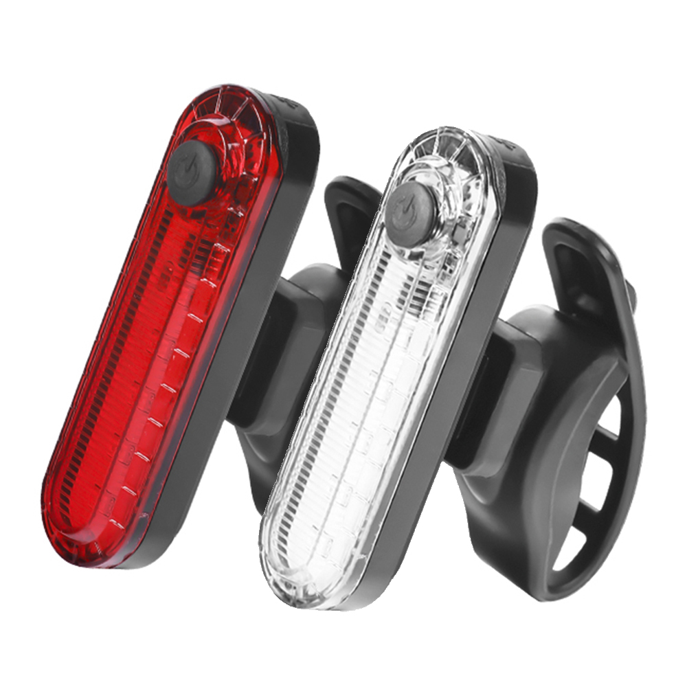 Rear Bike Tail Light USB Rechargeable Red Ultra Bright Taillights Fit On Bicycle Easy to Install for Cycling Safety: WHITE