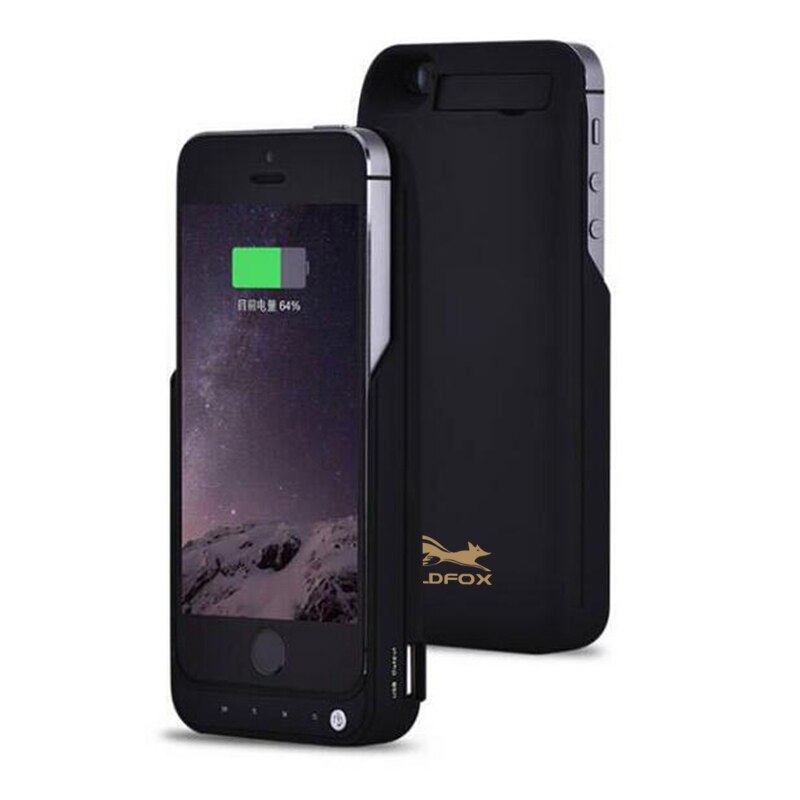 4200 mah Draagbare Backup Externe Opladen Case Cover Charger Case Smart Phone Cover Voor Iphone 5 5 s SE Batterij case Power Bank: Black