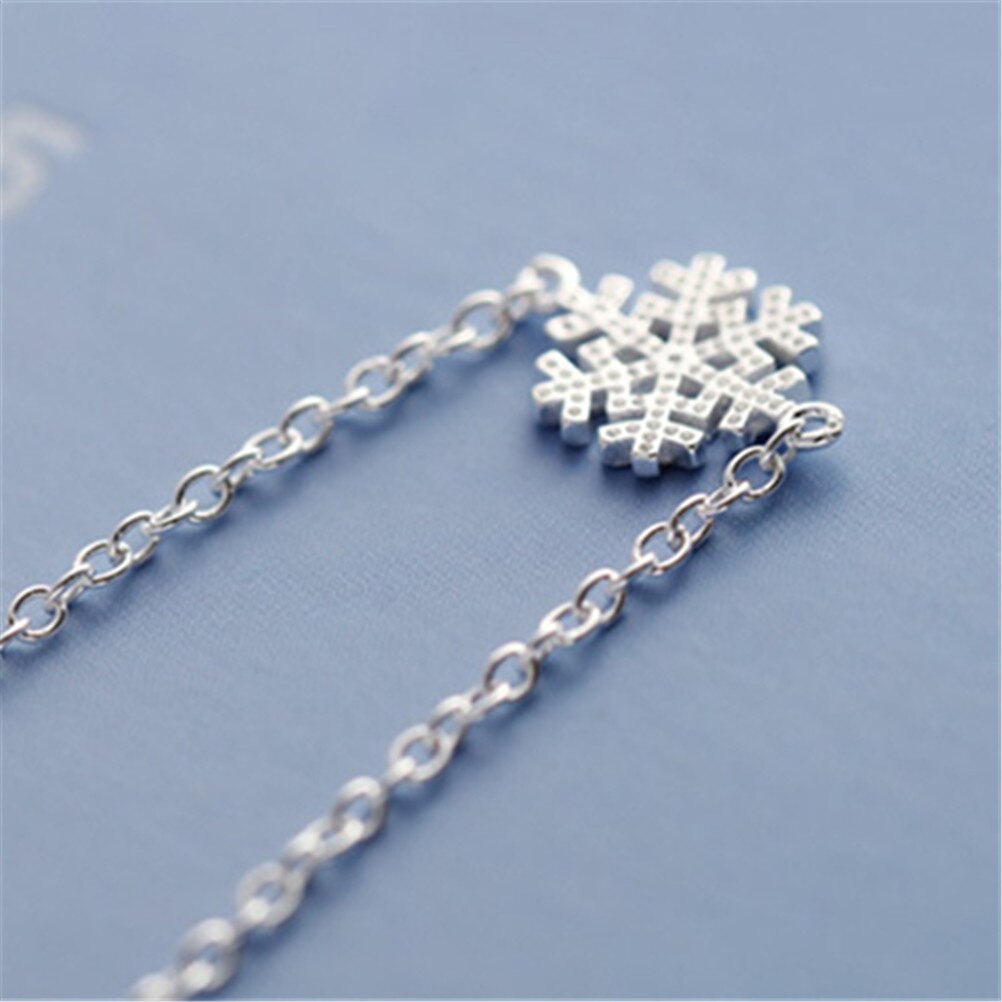 Argent plaqué amour hiver délicat charme femmes fille forme flocon de neige enveloppement chaîne Bracelet demoiselle d'honneur bijoux adolescent