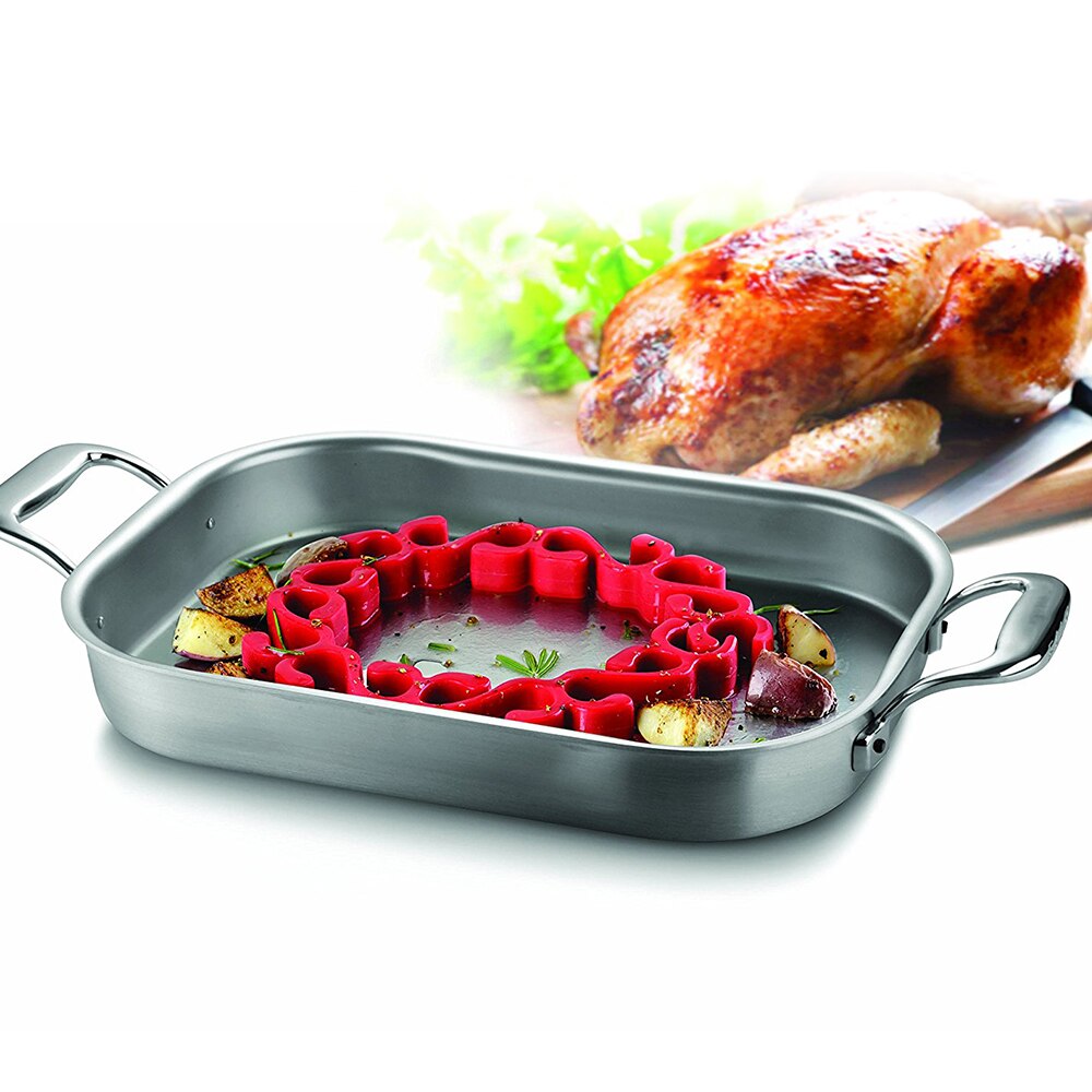 Stekhylla av silikon flexibel värmebeständig stekmatta ring kött ugnssäkert fjäderfä grönsak hälsosamt matlagningsverktyg