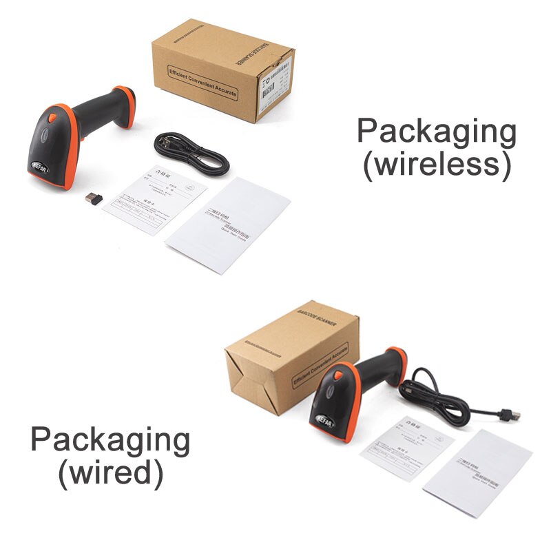 Holyhah V8BL Bluetooth 2D Barcode Scanner V8 Wireless QR Code Reader V5 Wired Handheld Scanner for IOS Android Phone Computer