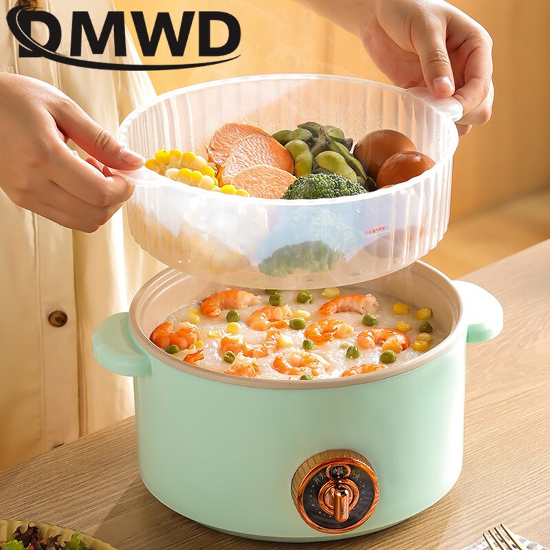 2.5L Multifunction Electric Soup Stew Porridge Noodle Cooking Pot Ceramic Glaze Inner Egg Omelete Frying Pan Hotpot Food Steamer