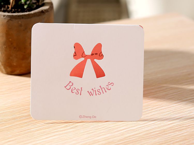 10pcs Hollow-out Greeting Card Christmas Year Card Christmas Mini Postcards Birthday Card Thank You Cards: Bowknot
