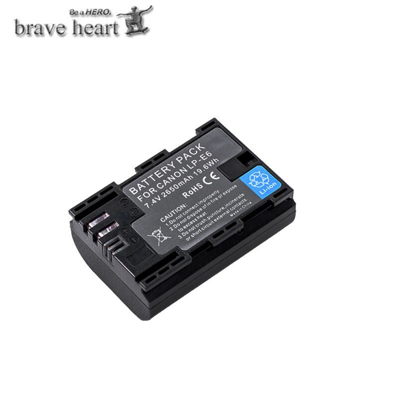 4 stk 2650 mah lp -e6 lp e6 lpe 6 batteri + led dual usb oplader til canon eos 5d 5 d 2 5ds r mark  ii 2 iii 6d 60d 60da 7d 7 d 2 70d 80d