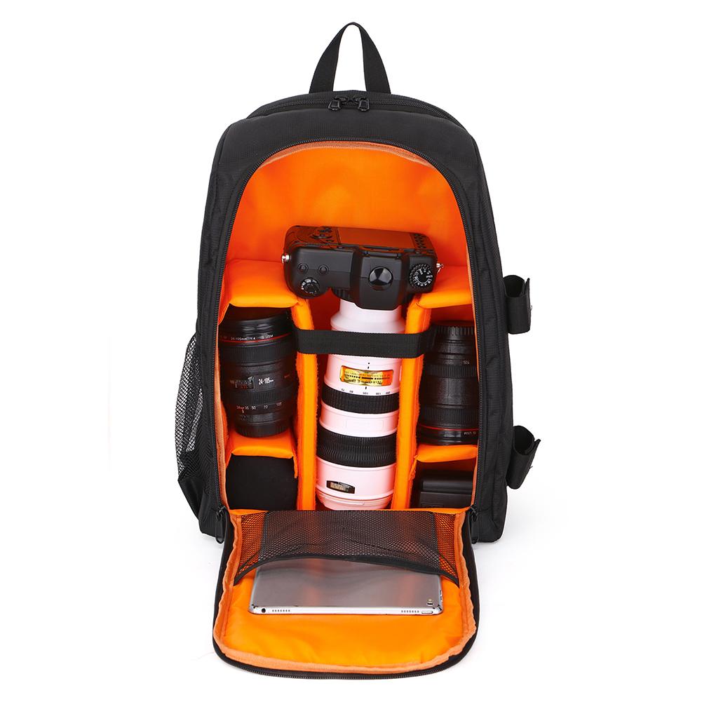 Waterproof Digital DSLR Camera Backpack w/ Rain Cover Laptop 15.6inch Case: Orange