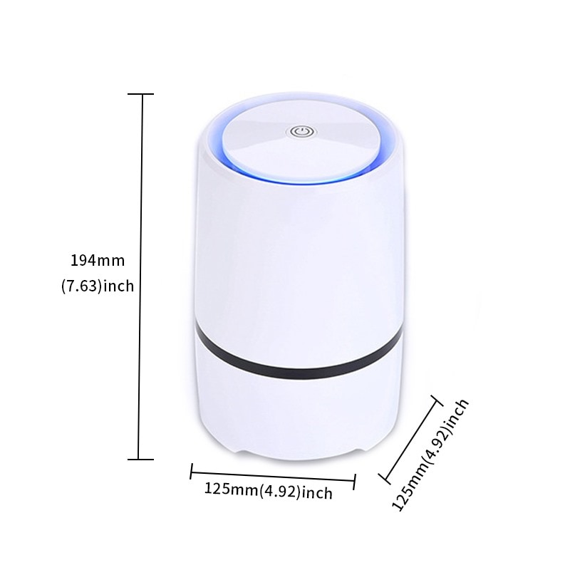 Household Air Purifier Small Desktop Formaldehyde Air Purifier Air Cleaner Purification Hayfever Dust Allergy Smoke Odour Filter