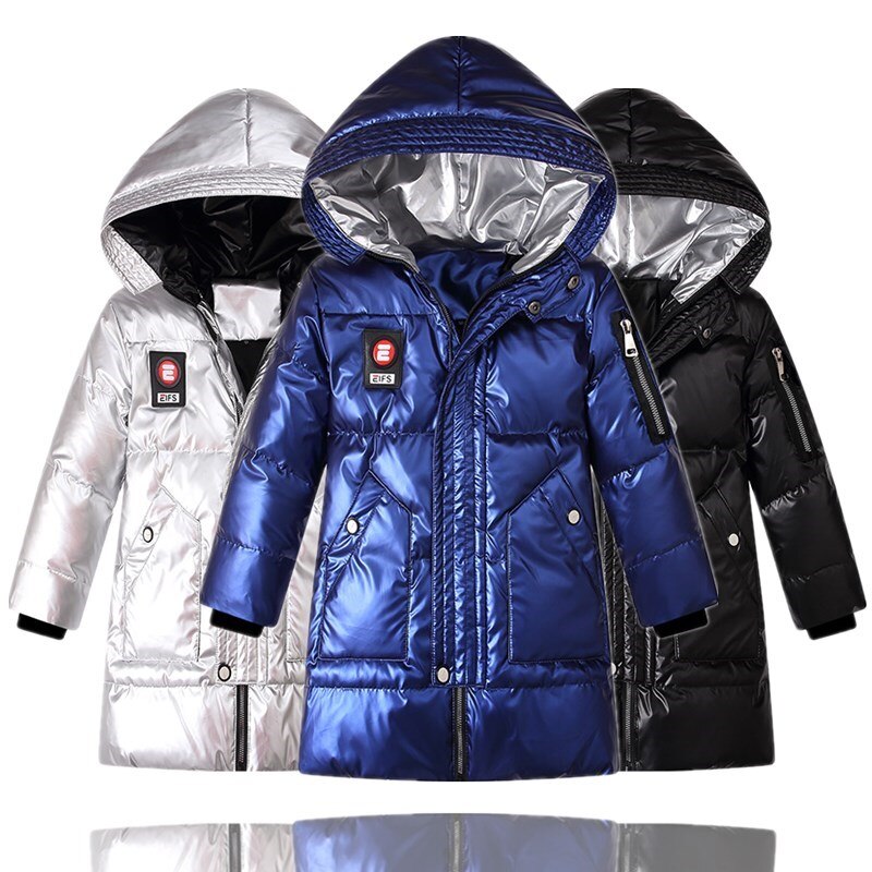 Kinderen Winter Jassen Shinny Kids Dikke Warme Bovenkleding Jas Voor Jongens 120-170Cm Parka LC096