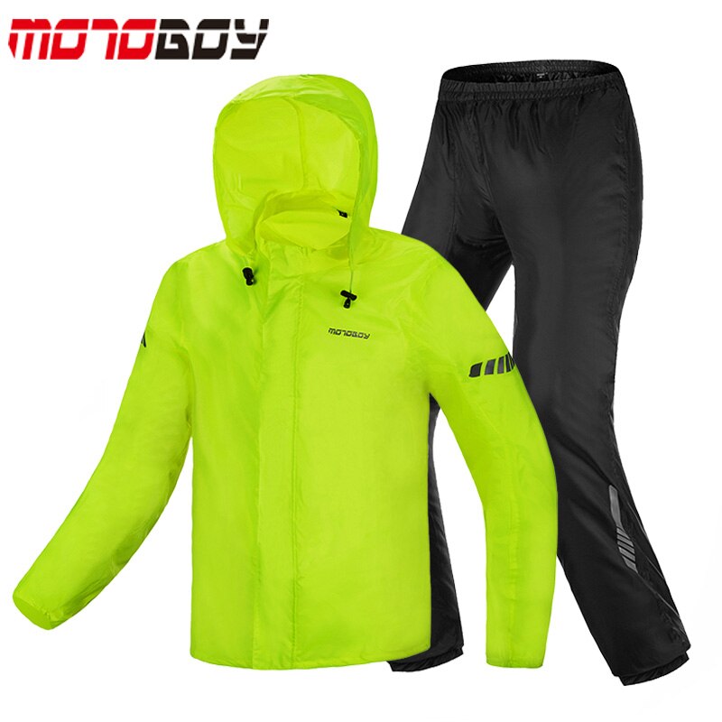 Ultra-Dunne Man Motoboy Motorfiets Regenjas Broek Pak Waterdicht Motorcross Jas Broek Nacht Reflecterende Sml Xl Xxl xxxl: GREEN / L