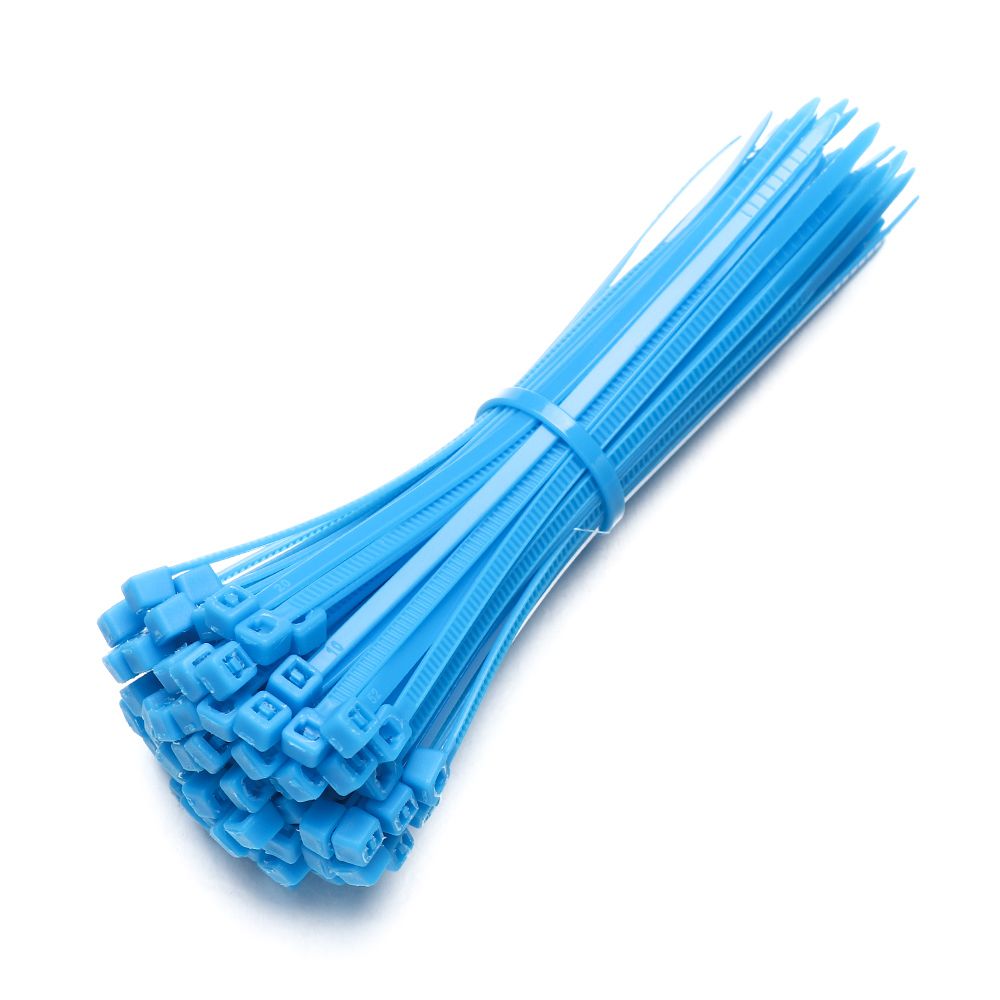 100pcs Self-Locking Nylon Wire Cable Zip Ties Cable Ties Organiser Fasten Cable Ties assorted Industrial Supply Fasteners: Blue