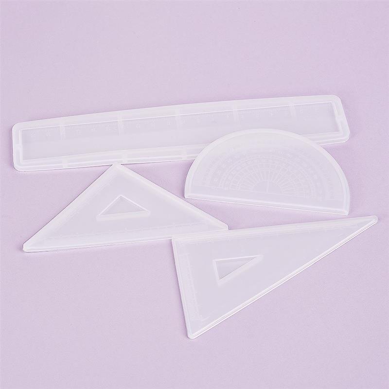 DIY Ruler Protractor Triangle Ruler Square Ruler School Supplies UV Epoxy Mold Silicone Mold Jewelry Casting Tools