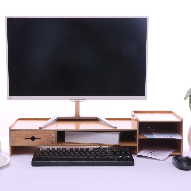 Monitor stativ monitor løft desktop arrangør pleje hals arbejdsplads arrangør tastatur hylde med skuffe
