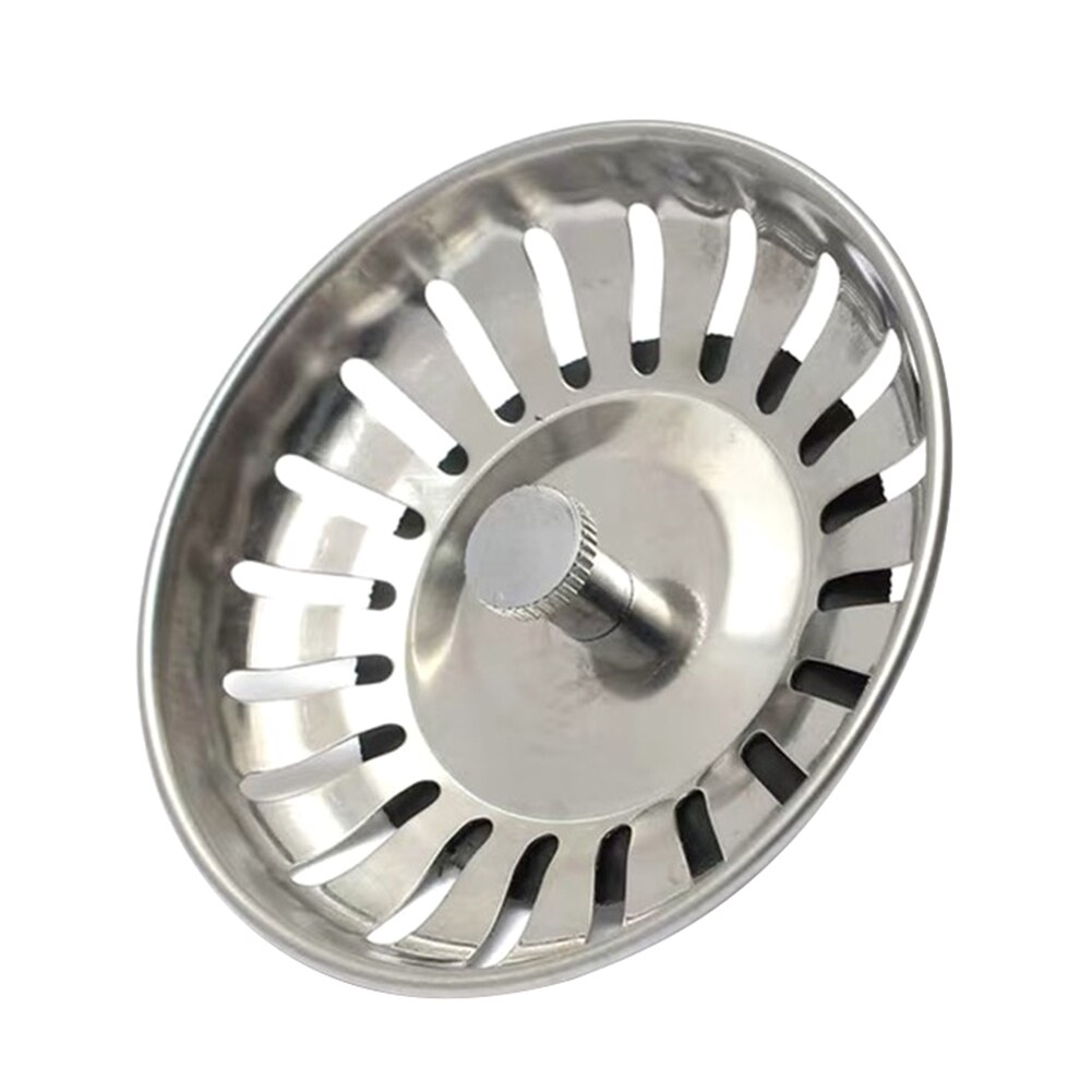 8Cm Rvs Cover Gat Sink Filter Gootsteen Keuken Afvoer Om Plug Afvoerputje Voor Badkamer: Default Title