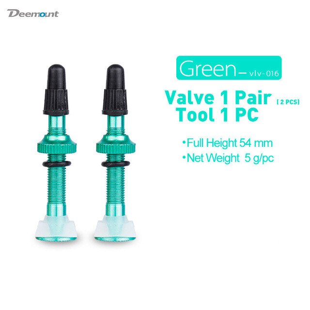 Valvola Presta 54mm MTB per cerchio Tubeless per bicicletta da 2 pezzi: green 1pair