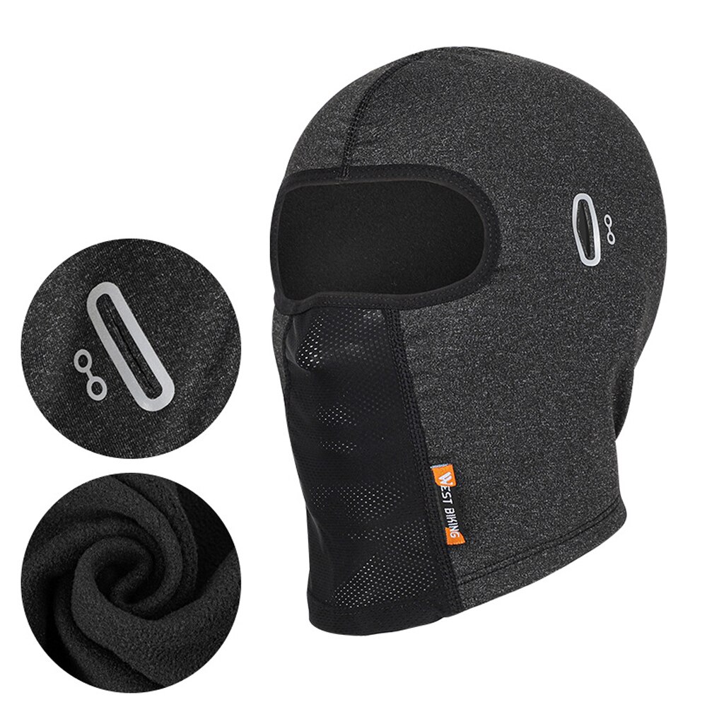 Västra cykling vinter vindtät och varm ridning cap bergsklättring skid fleece mössa med glasögon hål motorcykel ridning mössa: Grå glasögon typ