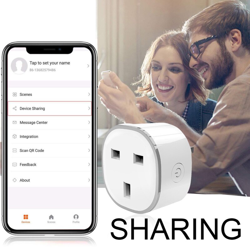 Smart Plug UK - Works with Alexa & Google Home - WiFi Remote Control - 10A 220V 600W - Overload Protection