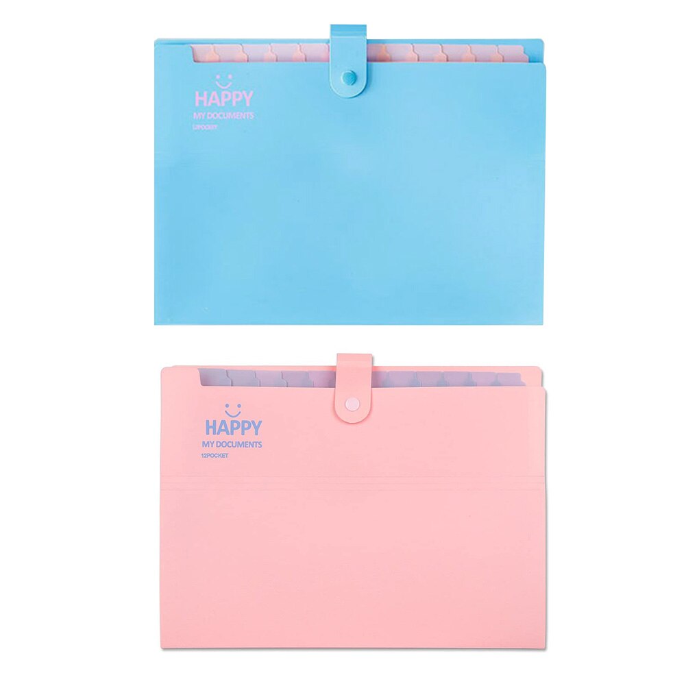 12 Pocket Portable File Organizer Accordion Folder Documents Holder Modern Multiclassification File Storage Ofice / Home