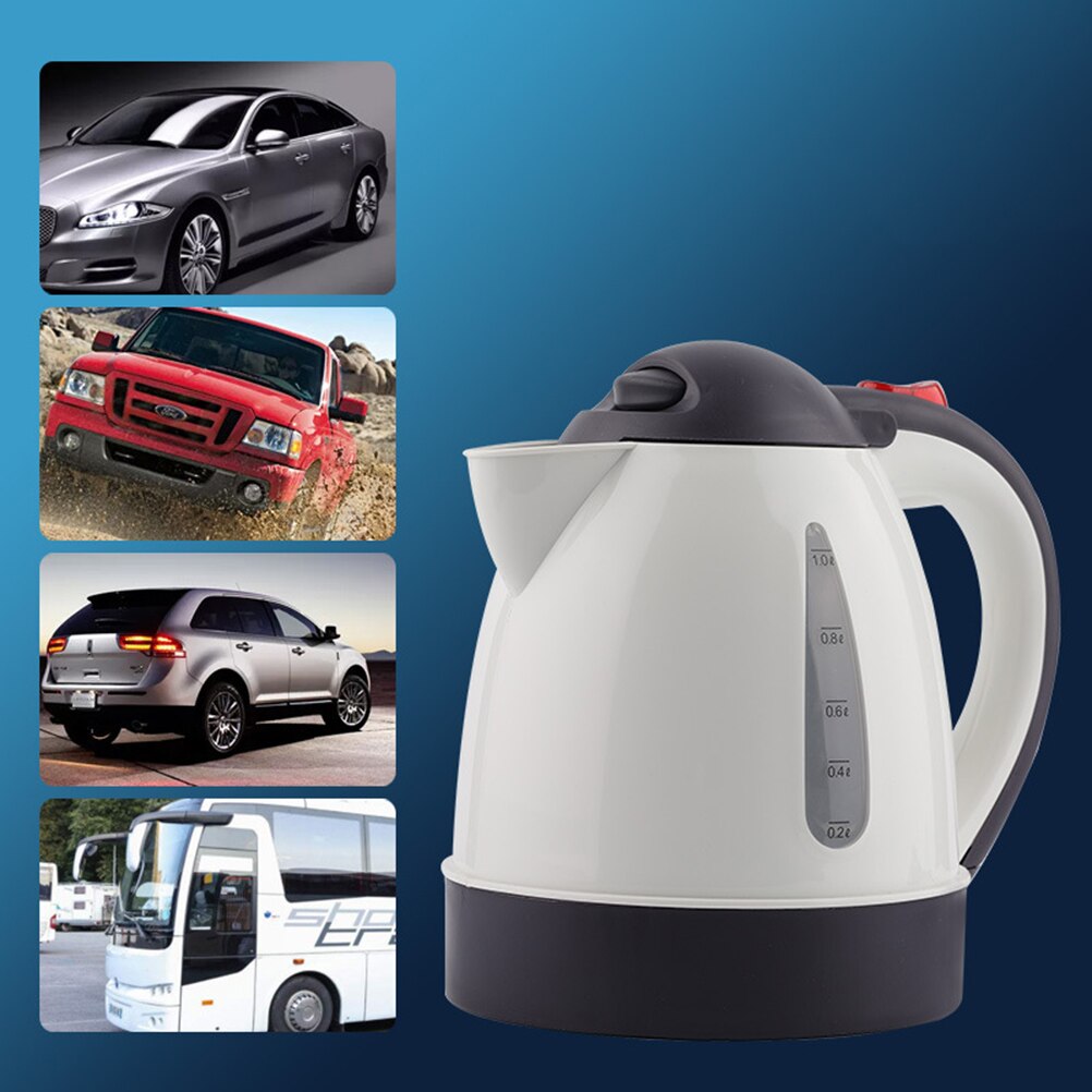 1 tetera eléctrica de 12V 1.0L, tetera de té para coche, rápida y bastante hirviendo, protección de apagado automático, accesorios de cocina