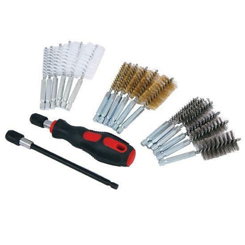 20Pc Brush Set Cleaning & Decarbonising Injector Tool Kit Steel Nylon Brass Cleaning Brush Set