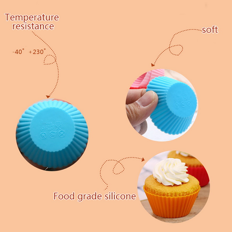 12 stuks siliconen cake cupcake cup cake tool bakvorm siliconen bakvorm cupcake en muffin cupcake voor doe-het-zelf in willekeurige kleur