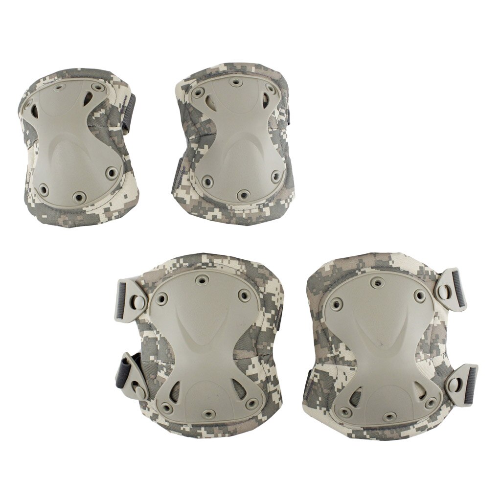 Adjustable Knee Pads & Elbow Pads Air Cushion Outdoor Roller Skating Protective Kit: Camo B