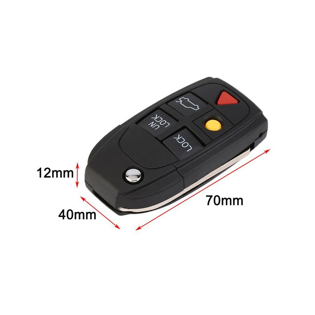 yks Replacement Shell Folding Flip Smart Keyless Entry Remote Key Case Fob 5 Button For VOLVO S80 S60 V70 XC70 XC90 ~~