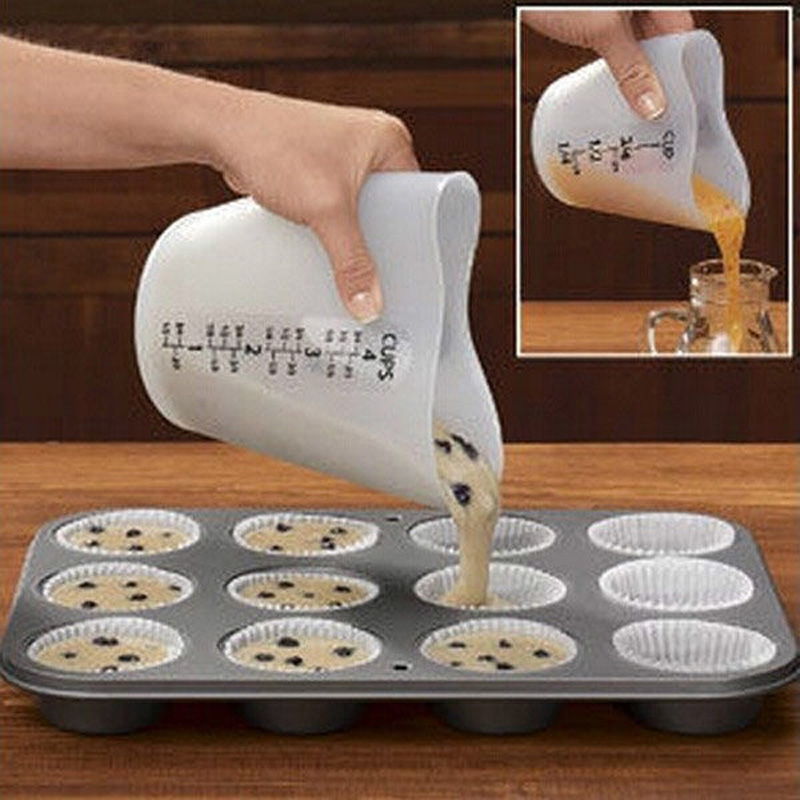 500 Ml Siliconen Maatbekers Heart Shape Thicken Zachte Ovenvaste Flexibele Pinch Giet Cup Cake Bakken Tools JAN88