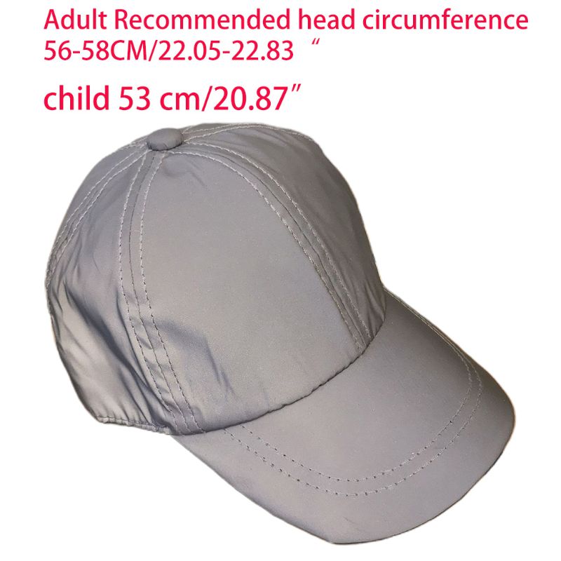 Adult Kids Unisex Night Reflective Baseball Hat Casual Sports Glow in the Dark Flash Rave Festival Running Bucket Cap