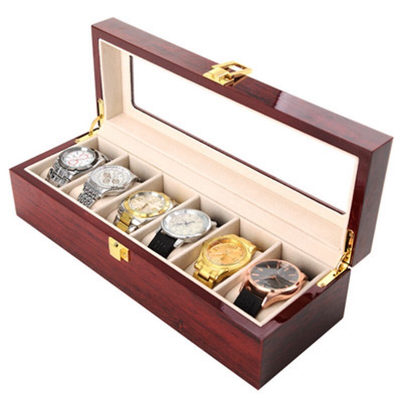 Horloge Doos Luxe Horloge Doos Stand Horloge Doos Mannelijke Sieraden Opbergdoos 6 Grid Horloge Opbergdoos
