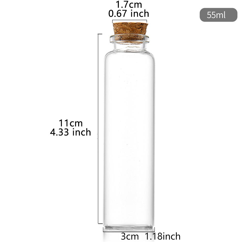 20 pièces 10ml 15ml 20ml 25ml 30ml jolies bouteilles de souhaits en verre transparent avec bouchon en liège bouteilles d'épices vides pots bricolage artisanat flacons: MULTI