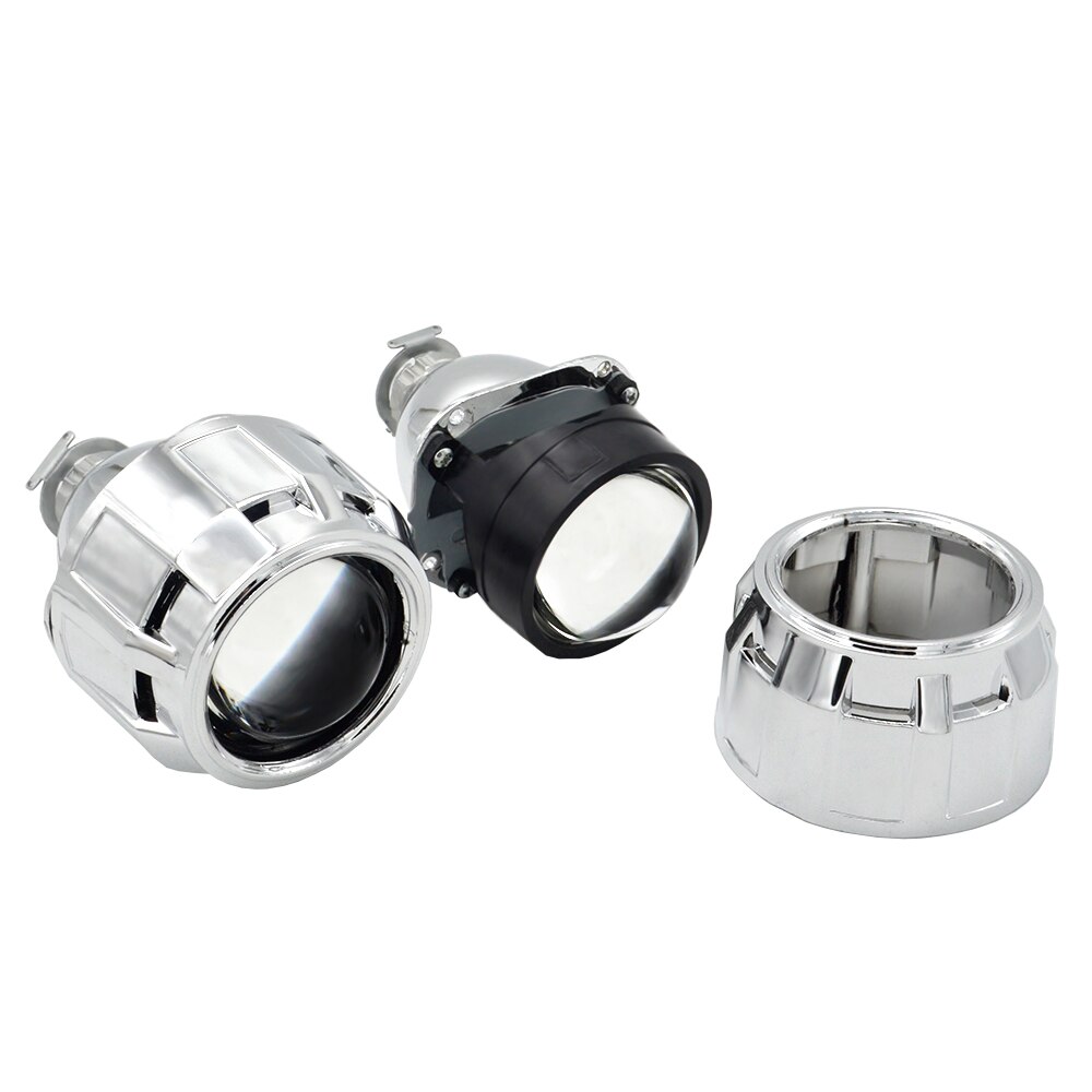 2 Stuks 2.5 Inch Hid Bixenon Projector Lens Lijkwade 35W 5000K Xenon Ballast Lamp Auto Montage Kit Fit voor H1 H4 H7 Auto Model Mofify: Lavendel