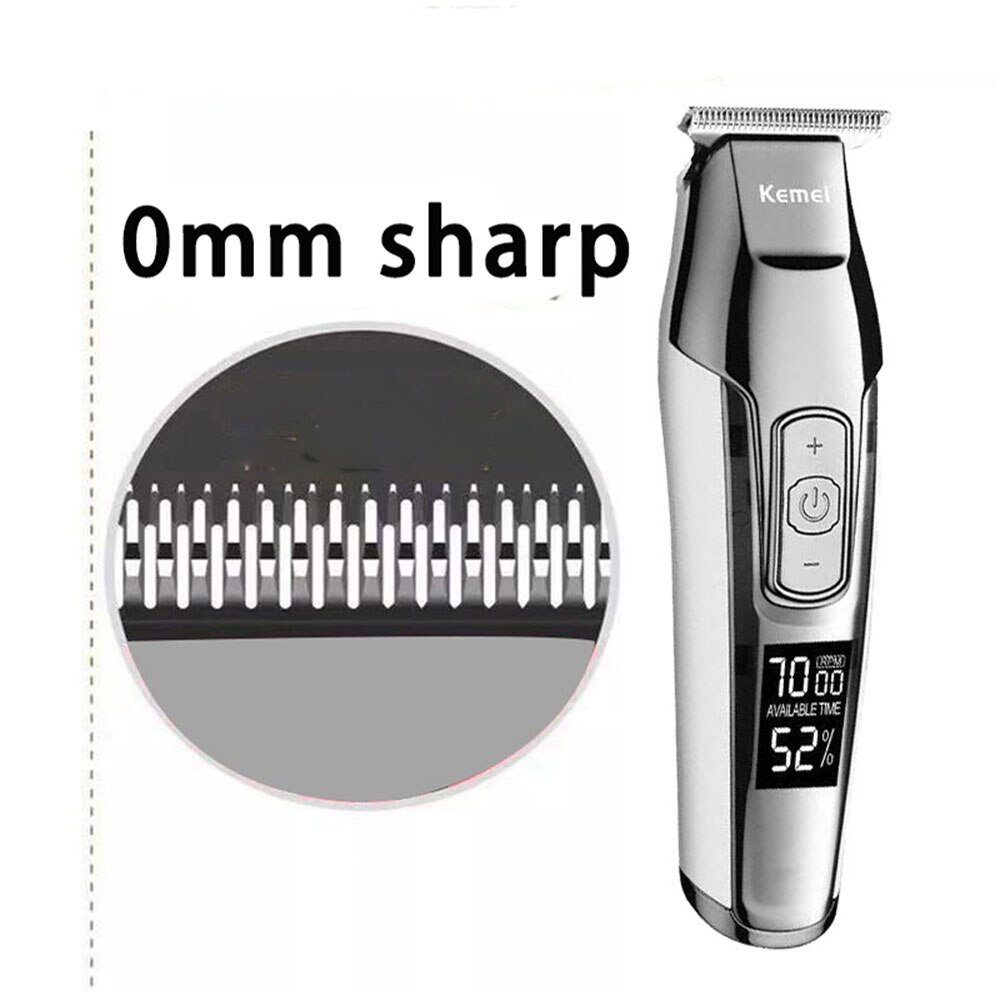 Kemei Professionele Mannen Tondeuse Lcd-scherm Digitale Elektrische Trimmer Tondeuse Scheerapparaat Snijden Tondeuse Scheermes