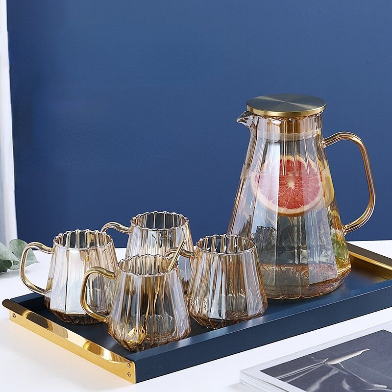 Glas Champagne Glas Koude Ketel Set Koud Water Cup Glas Ketel Hittebestendige Hoge Temperatuur Sap Pot Theepot Pitcher