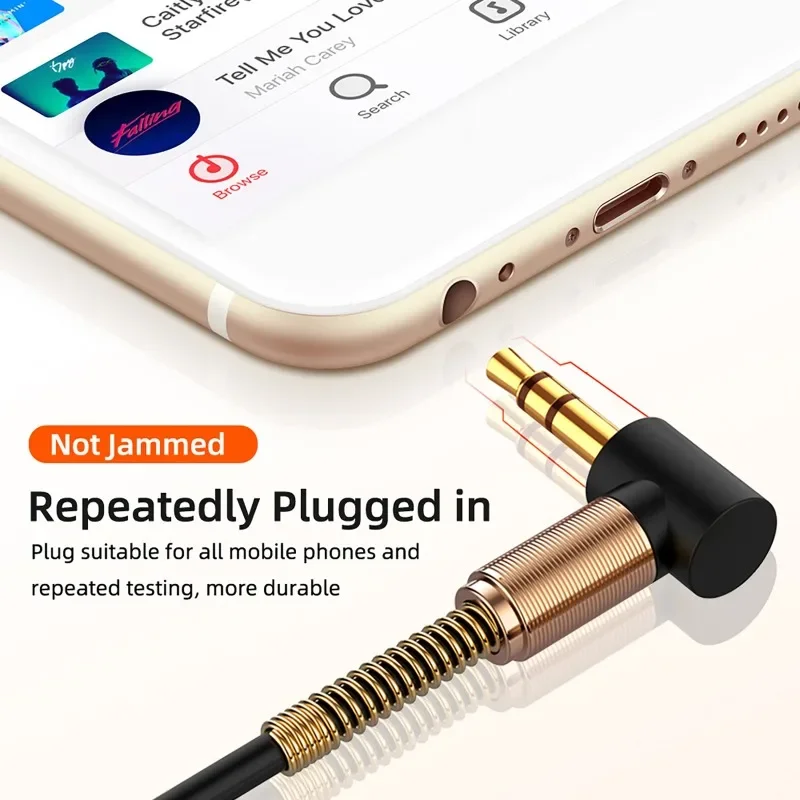 3.5mm Jack Male To Female Spring Aux Headphone Stereo Audio Extension Spring Coiled Spiral Stereo Audio Cable