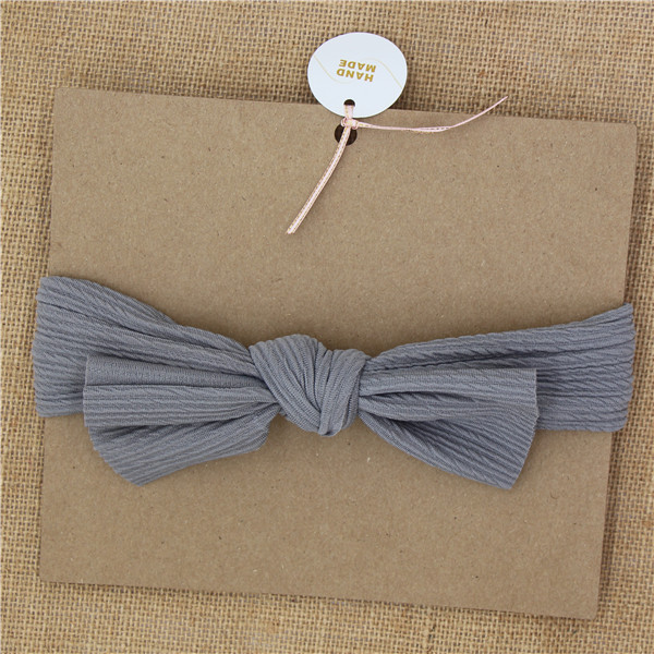 Bandeau à nœuds pour bébé, gros nœud noué, en tissu extensible, solide, accessoires pour cheveux de bébé: Gris