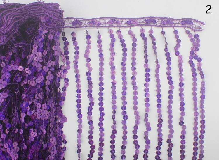 30cm Breedte 2yards Shiny Sequin Tassel Fringe DIY Kostuum Trim Accessoires Applique Show Jurk Handgemaakte Kant Stof: No.2