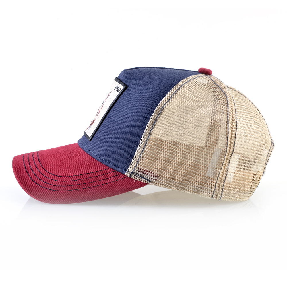 Casquette de Baseball à motif de cochon brodé pour hommes et femmes, chapeau d'été en maille, style Hip Hop, visière de camionneur