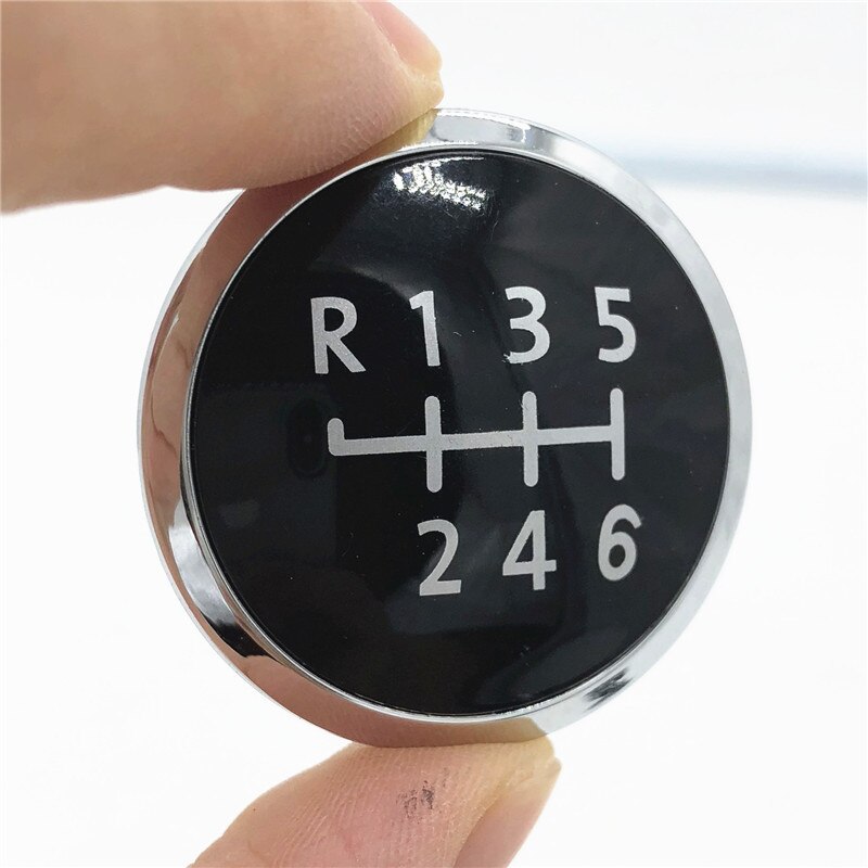 Perilla de palanca de cambios Manual para coche, cubierta de bolígrafo con emblema, insignia para Volkswagen VW Transport T5 T5.1 Gp T6 5/6-2003, velocidades: Black 6 Speed