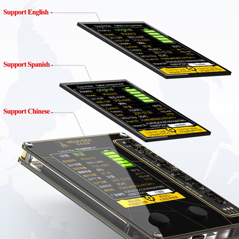 Le plus récent testeur de batterie iPhone pour iPhone XR XS XS MAX X 8 8P 7 7P 6S 6 5 vérificateur de batterie un Cycle clair de clé