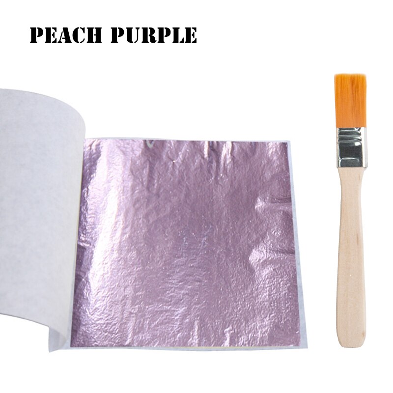 Aomily 8x8.5cm 10 Sheets Practical K Pure Shiny Gold Leaf for Gilding Funiture Lines Wall Crafts Handicrafts Gilding Decoration: Peach Purple