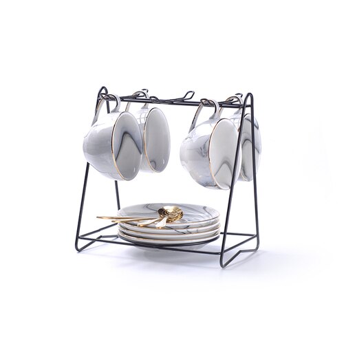 Blomsterte 6 koppar set , 2 koppar kaffekopp, enkel bubbelkokt frukt te tekanna 4 koppar set kaffekoppar set tekopp: B -4