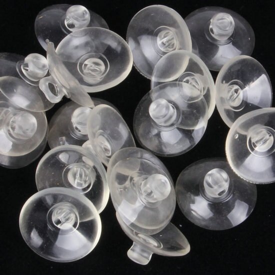 50 stks/partij Plastic Transparante zuignappen voor glas glazen tafel zuignappen Sterke sucker Paddestoel hoofd sucker diameter 3 cm