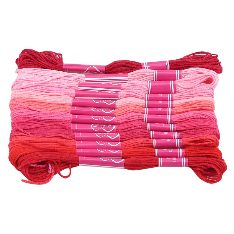 Cross Stitch Thread Embroidery Thread The Unique Style Stitch Cotton Floss Sewing Skeins Craft Different Gradient Color: red