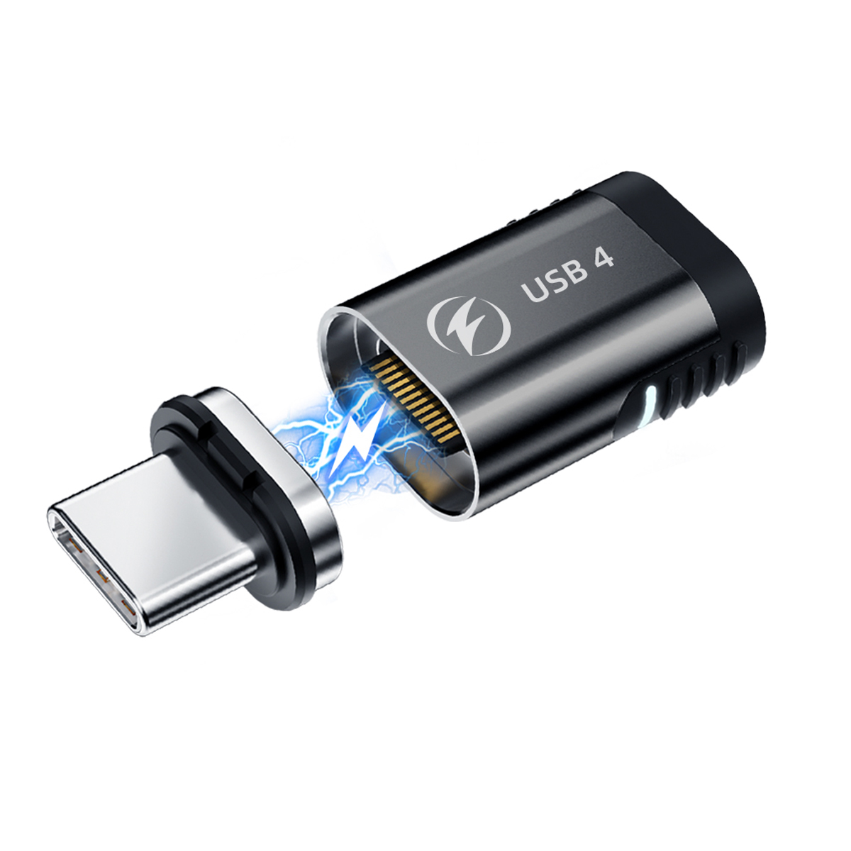 Adaptador magnético USB 4,0 de 140W, USB C a tipo C, 40Gbps, conector de Cable convertidor magnético de carga rápida, adaptador USB tipo C de 8K @ 60Hz: Verde