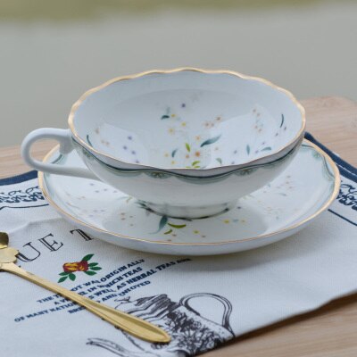 British Afternoon Tea Set Bone China Coffee Cup Set European Ceramic Coffee Cup Saucer Set Black Tea Set: B
