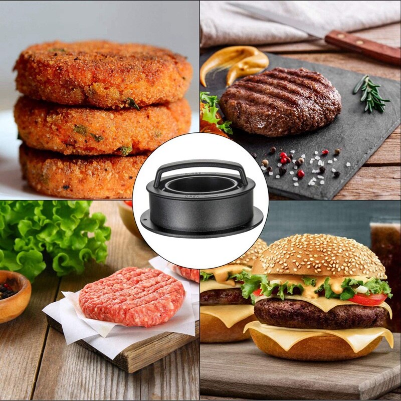 hamburger trykk patty maker , 3 i 1 ikke-pinne burger trykk til å lage deilige burgere, perfekt formede patties