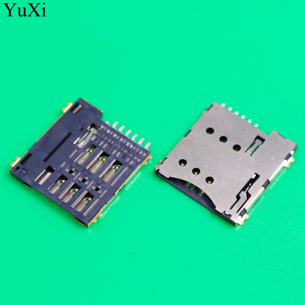 10pcs SIM card slot Micro SIM 6P 6-Pin kaarthouder adapter verbinding gebruik voor telefoon zelf push Type